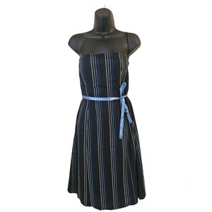 Helen Wang - Women's 6 Stripes Multi Color Strapless Sundress for Cocktail Event